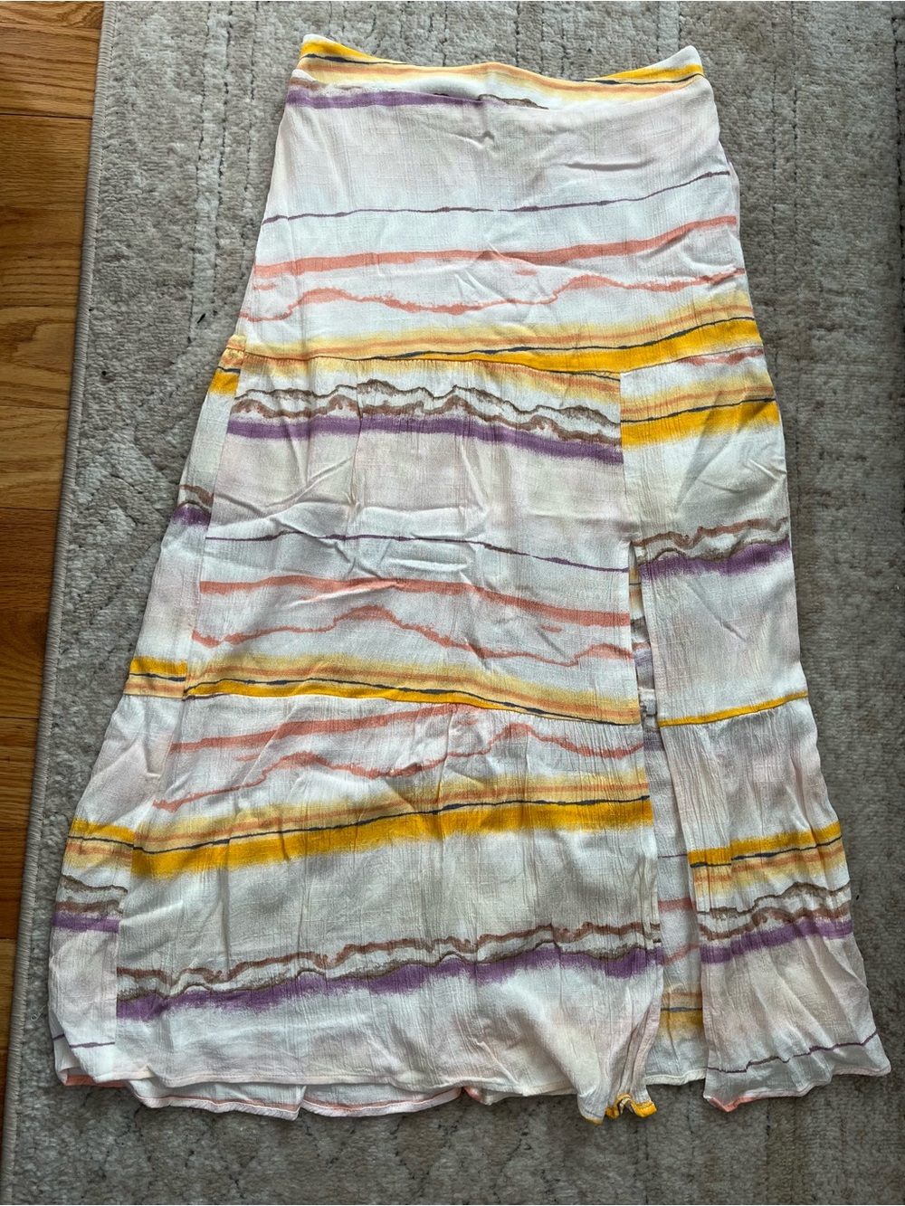 Nine West Midi/Maxi Skirt, Yellow, Purple Stripes, Lined, Never worn!! ❤️